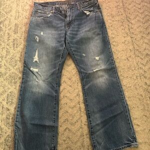 American Eagle Outfitters Relaxed Fit Jeans - Distressed Blue